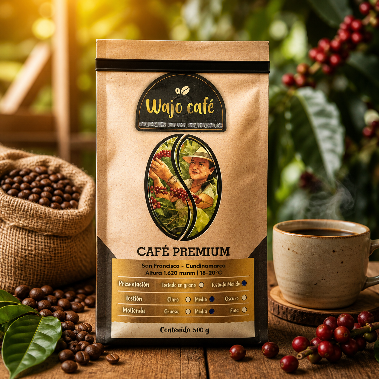 Café Wajo en grano o molido